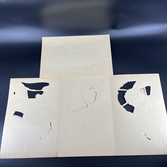 Vintage Christmas Window Stencils Frosti-White Unused & Santa Paper Decor - Picture 7 of 11